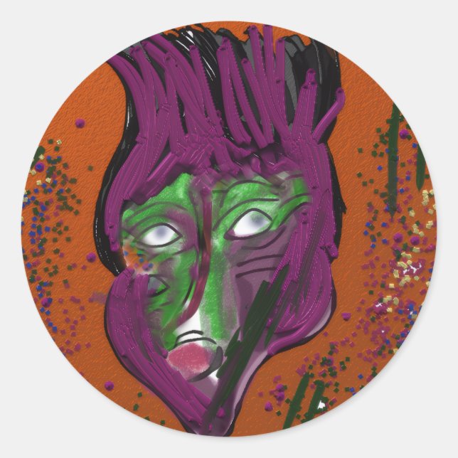 Wacky Cartoon Round Sticker Sheets (Front)