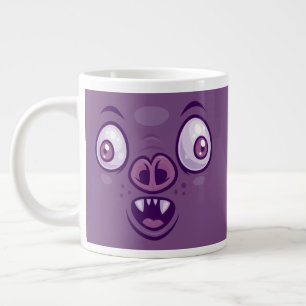 Wacky Cartoon Vampire Bat Face Large Coffee Mug