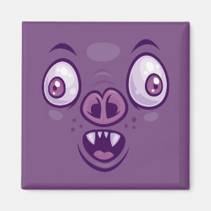 Wacky Cartoon Vampire Bat Face Magnet