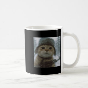 Wacky Cat Snow Kitten Soldier Selfie With Gun Meme Coffee Mug