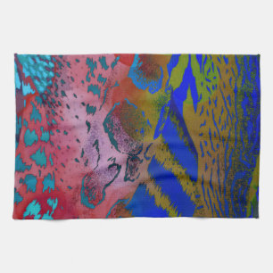 Wacky Colourful Animal Leopard Print Tea Towel