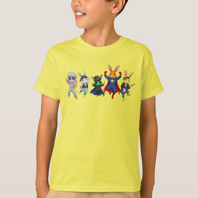 Wacky Rabbits Cartoon Bling T-Shirt (Front)