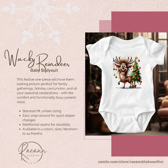 Wacky Reindeer Baby Bodysuit (Creator Uploaded)