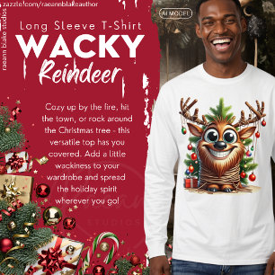 Wacky Reindeer Long Sleeve T-Shirt