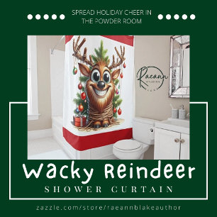 Wacky Reindeer Shower Curtain