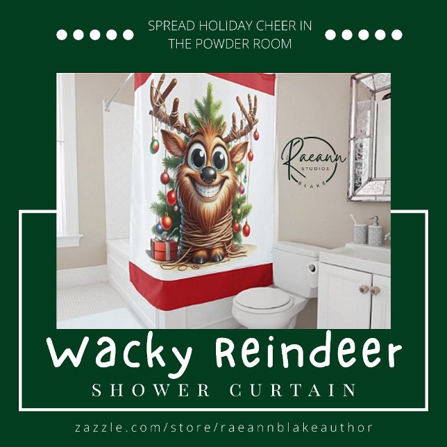 Wacky Reindeer Shower Curtain (Creator Uploaded)