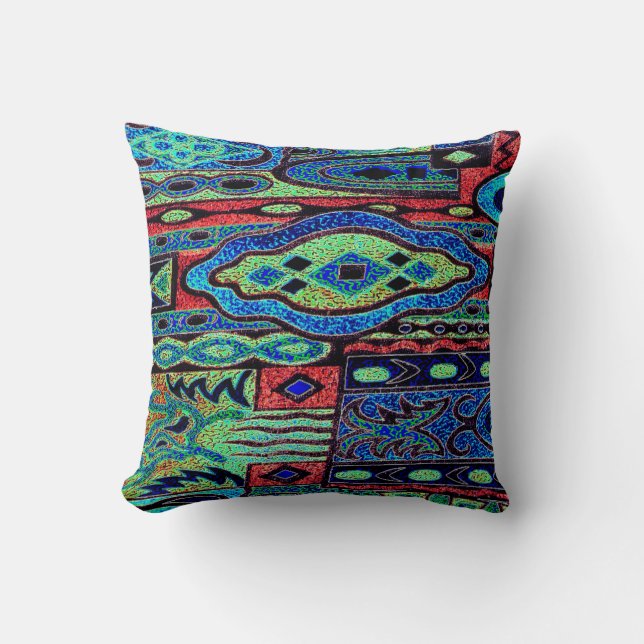 Wacky Retro Print Cushion (Front)