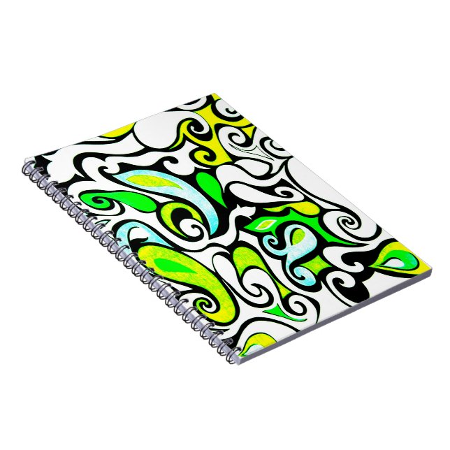 Wacky Retro Swirl 3 Notebook (Right Side)