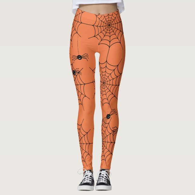 Wacky Spiders Halloween Leggings (Front)