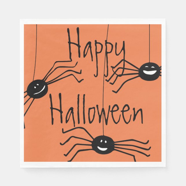 Wacky Spiders Halloween Napkin (Front)
