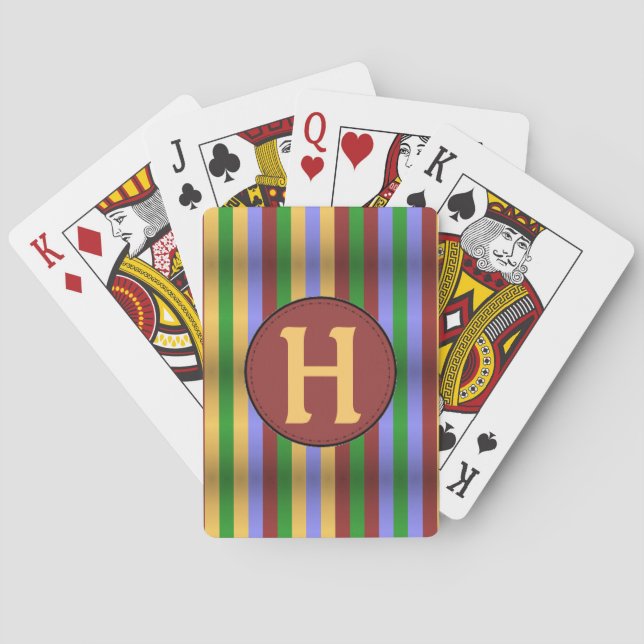 Wacky Stripes Letter Playing Cards (Back)