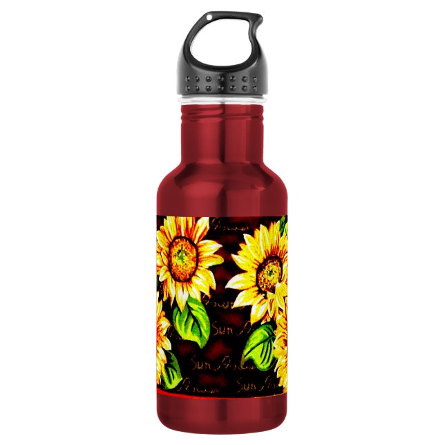 Wacky Sunflowers 532 Ml Water Bottle (Front)