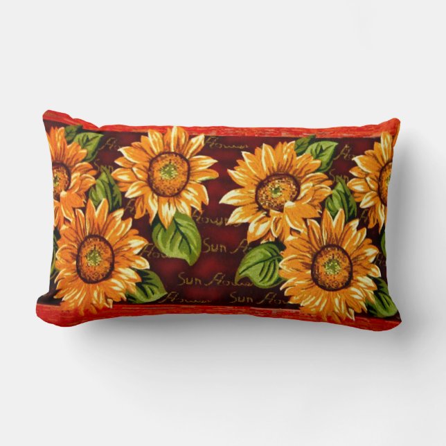 Wacky Sunflowers Lumbar Cushion (Front)