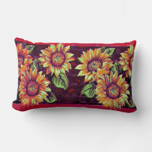 Wacky Sunflowers Lumbar Cushion