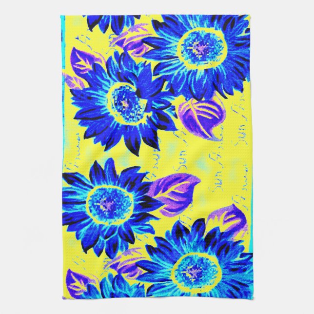 Wacky Sunflowers Tea Towel (Vertical)