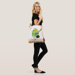 Wacky Watercolor Warbler Tote Bag