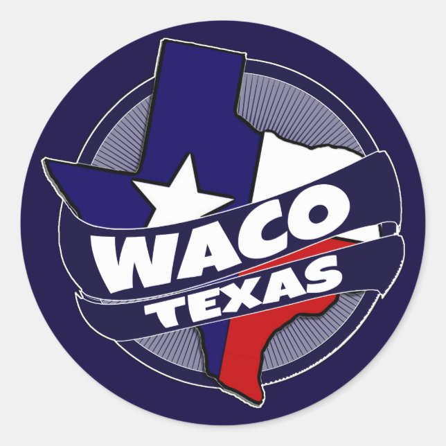 Waco Texas flag burst stickers (Front)
