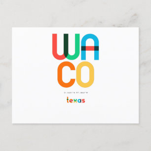 Waco Texas Mid Century, Pop Art, Postcard
