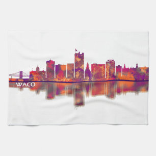 Waco Texas Skyline Tea Towel