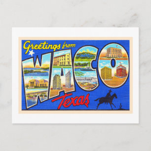 Waco Texas TX Vintage Large Letter Postcard