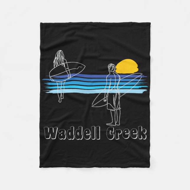 Waddell Creek Surfing Beach Surf Guy Girl  Fleece Blanket (Front)
