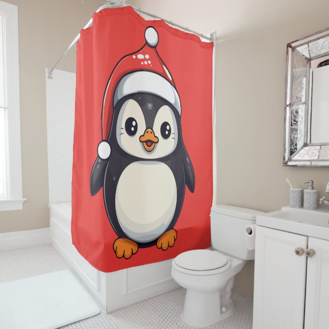 Waddle Claus Shower Curtain (In Situ)