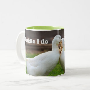 Waddle I Do Funny Ducks Two-Tone Coffee Mug