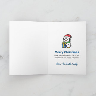Waddle Into Christmas Personalised Penguin Card