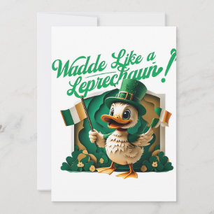 Waddle Like a Leprechaun" St. Patrick’s Day Party Invitation