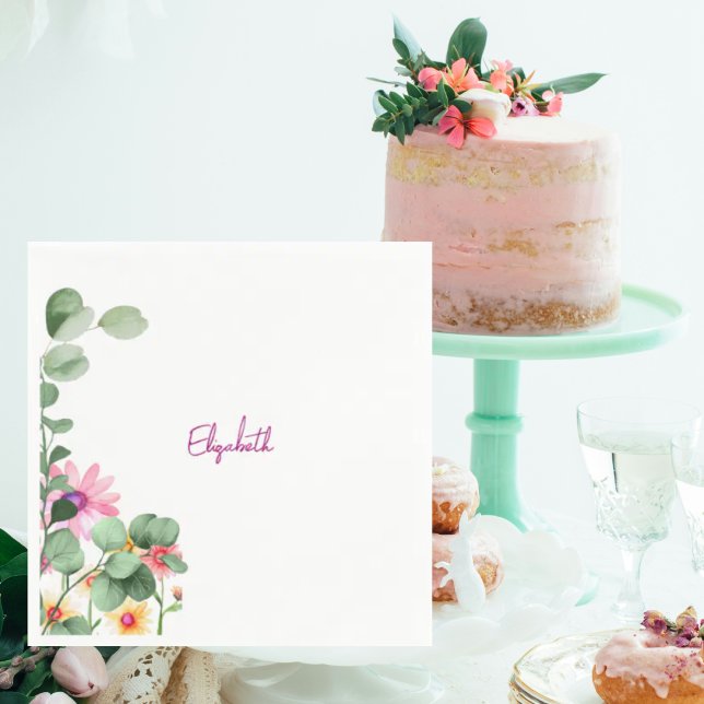 Waddle then Swaddle Pink Baby Shower Napkin (Creator Uploaded)