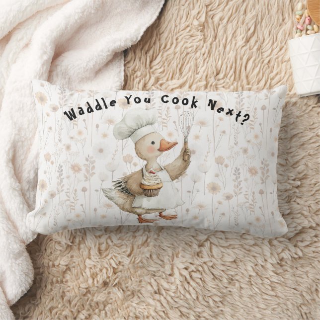 Waddle You Cook Next? Kitchen Throw Pillow (Blanket)