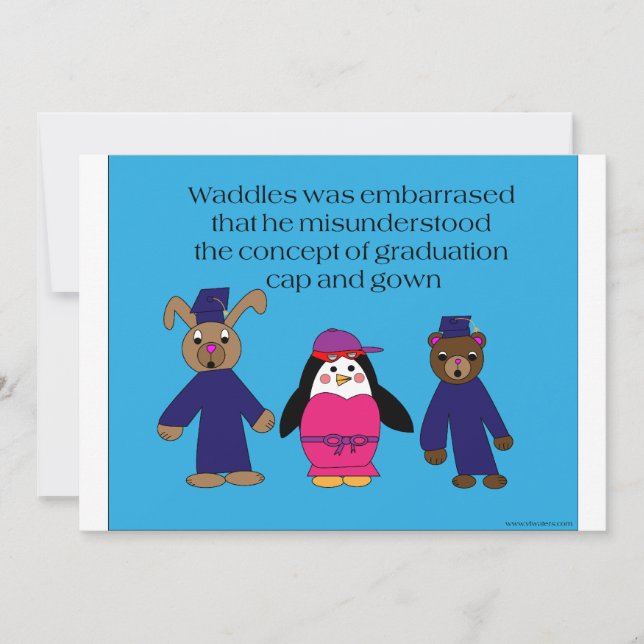 Waddles Graduation Mistake Invitation (Front)