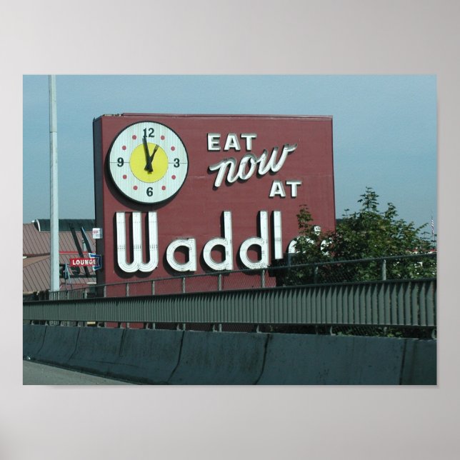 Waddles Restaurant Portland Oregon Poster (Front)