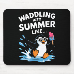 Waddling into summer like cute penguin mouse pad