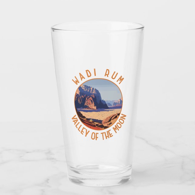Wadi Rum Jordan Retro Distressed Circle Glass (Front)