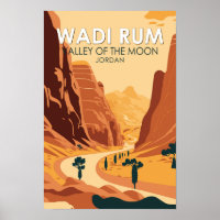 Wadi Rum Jordan Travel Art Vintage