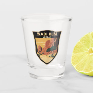 Wadi Rum Jordan Travel Art Vintage Shot Glass