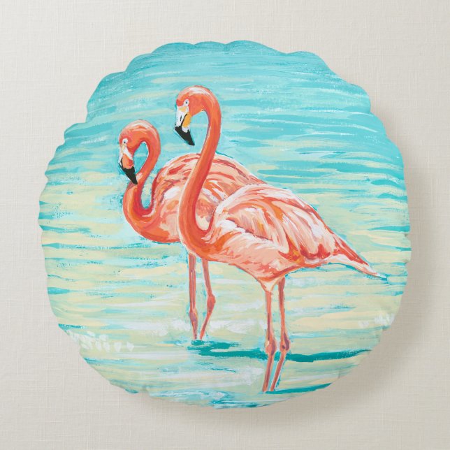 Wading In the Shallows - Round Cushion (Front)