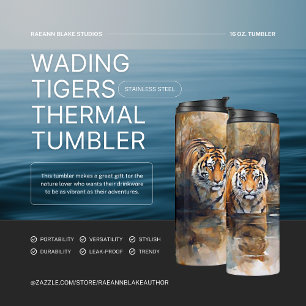 Wading Tigers Print Thermal Tumbler