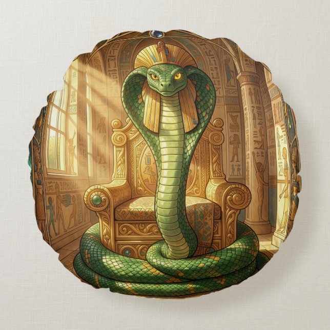 Wadjet – Ägyptische Schlangengöttin´5 Round Cushion (Front)