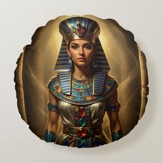 Wadjet – Egyptian Cobra Goddess´2 Round Cushion (Front)