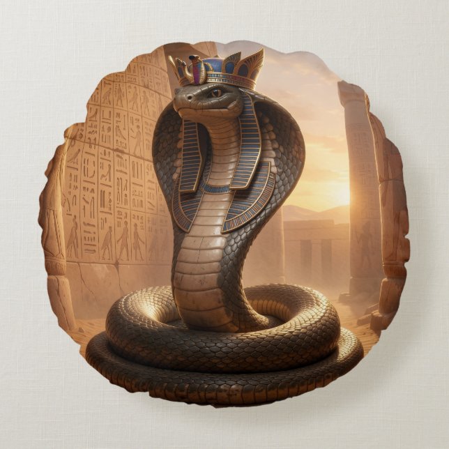 Wadjet – Egyptian Cobra Goddess´5 Round Cushion (Front)