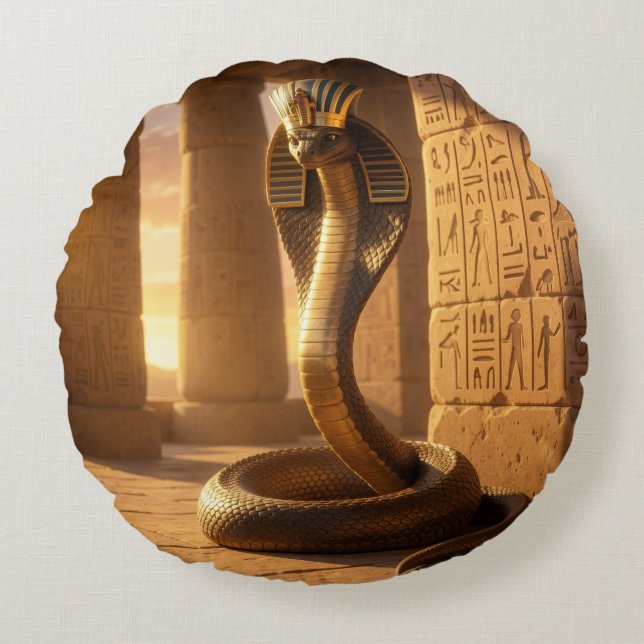 Wadjet – Egyptian Cobra Goddess´6 Round Cushion (Front)