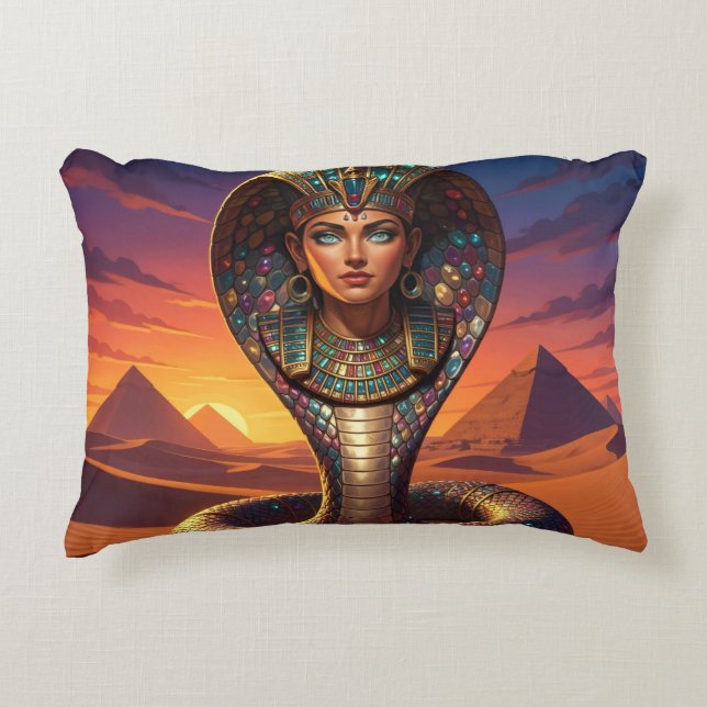 Wadjet – Egyptian Cobra Goddess´7 Decorative Cushion (Front)