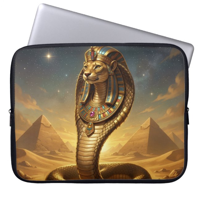 Wadjet – Egyptian Cobra Goddess Laptop Sleeve (Front)