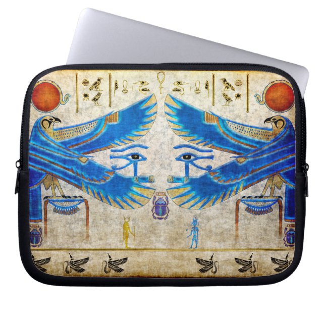 Wadjet Egyptian Eye of Horus IV Art Laptop Sleeve (Front)