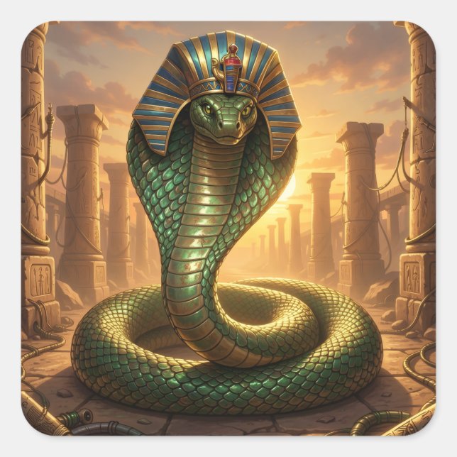 Wadjet – Egyptian Snake Goddess´6 Square Sticker (Front)