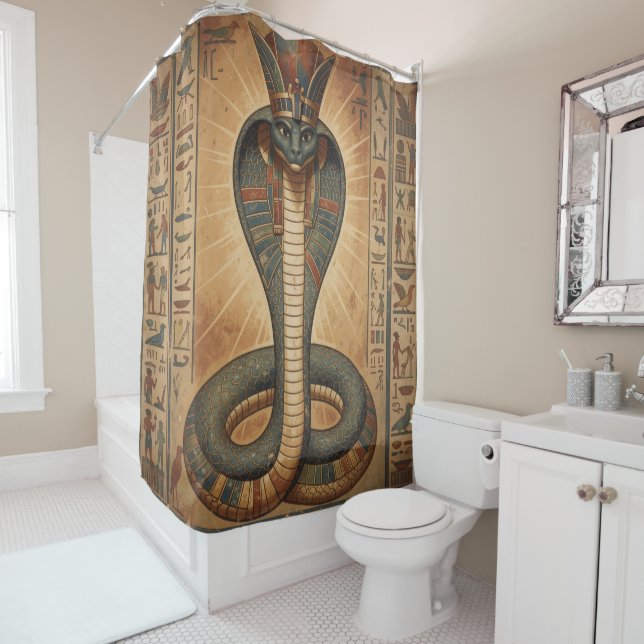 Wadjet – Egyptian Snake Goddess´7 Shower Curtain (In Situ)