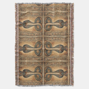 Wadjet – Egyptian Snake Goddess Throw Blanket
