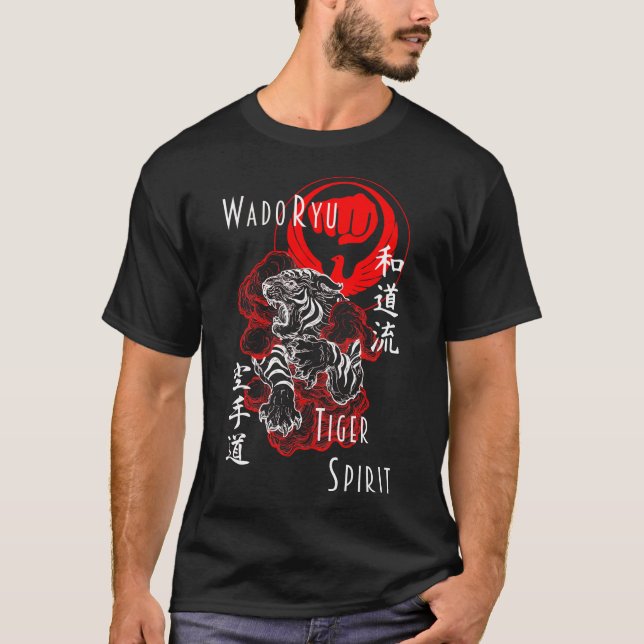 Wado Ryu Karate Do Tiger Spirit Martial Arts Budo T-Shirt (Front)